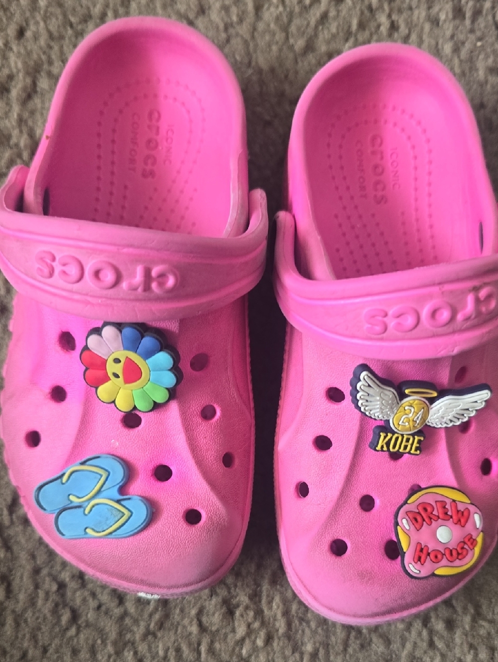 CROCS Kids Pink Classic Clog with Charms